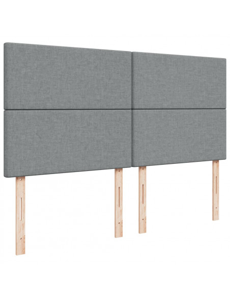 Giroletto a Molle con Materasso Grigio Chiaro 200x200cm Tessuto