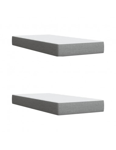 Giroletto a Molle con Materasso Grigio Chiaro 200x200cm Tessuto