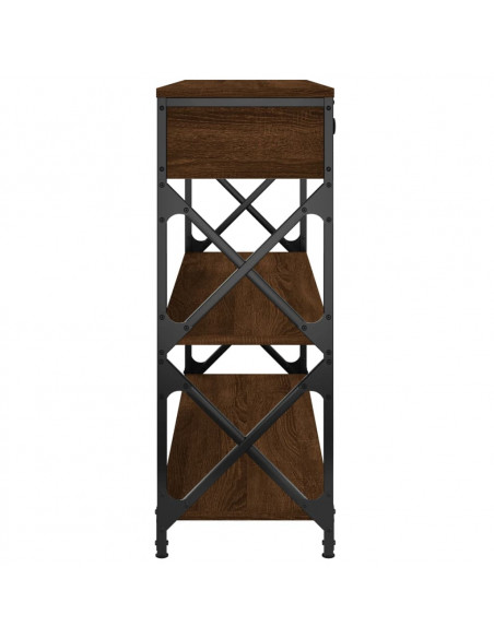 Tavolino Consolle Rovere Marrone 100x28x75 cm Legno Multistrato