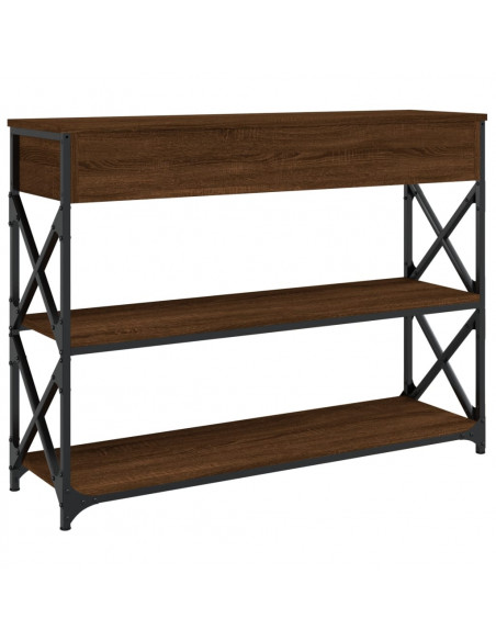 Tavolino Consolle Rovere Marrone 100x28x75 cm Legno Multistrato
