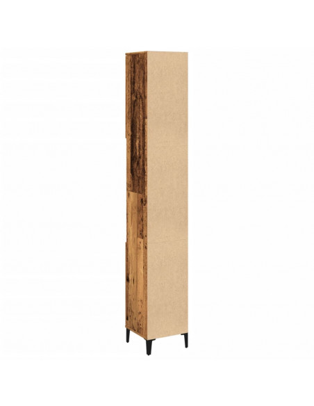 Armadietto Bagno Legno Antico 30x30x190 cm in Legno Multistrato