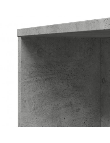 Armadietto da Bagno Stretto con Ruote Grigio Cemento Truciolato