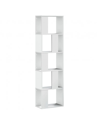 Libreria 5 Ripiani Bianca 45x23,5x162,5cm Legno Multistrato