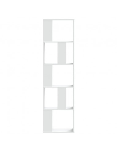 Libreria 5 Ripiani Bianca 45x23,5x162,5cm Legno Multistrato