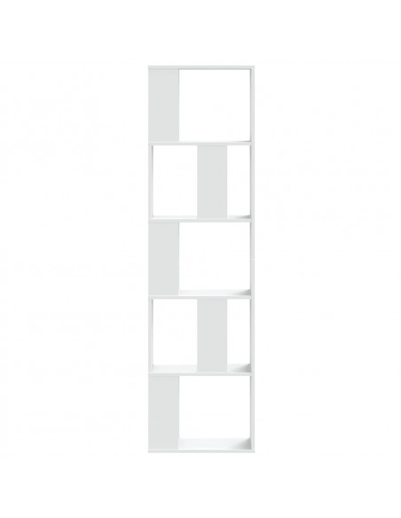 Libreria 5 Ripiani Bianca 45x23,5x162,5cm Legno Multistrato