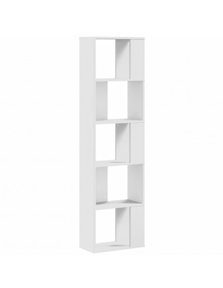 Libreria 5 Ripiani Bianca 45x23,5x162,5cm Legno Multistrato