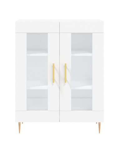 Credenza Bianca 69,5x34x180 cm in Legno Multistrato