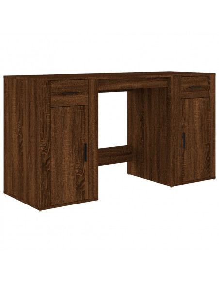 Scrivania con Armadietto Rovere Marrone in Legno Multistrato
