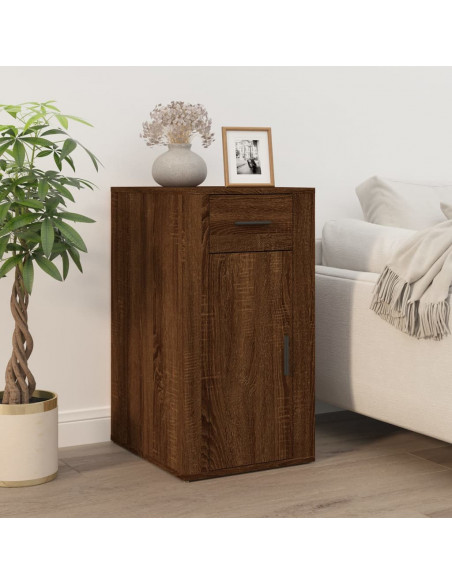 Scrivania con Armadietto Rovere Marrone in Legno Multistrato