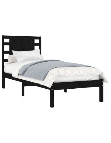 Giroletto in Legno Massello Nero 75x190 cm Small Single