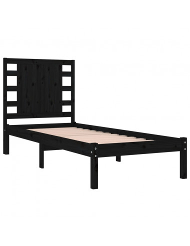 Giroletto in Legno Massello Nero 75x190 cm Small Single