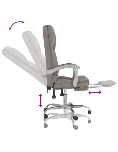 Sedia da Ufficio Massaggio Reclinabile Tortora in Tessuto