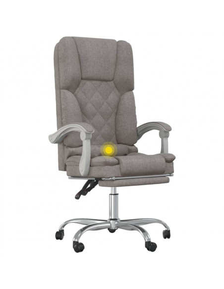 Sedia da Ufficio Massaggio Reclinabile Tortora in Tessuto