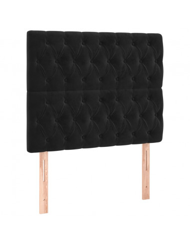 Giroletto con Testiera Nero 90x190 cm in Velluto