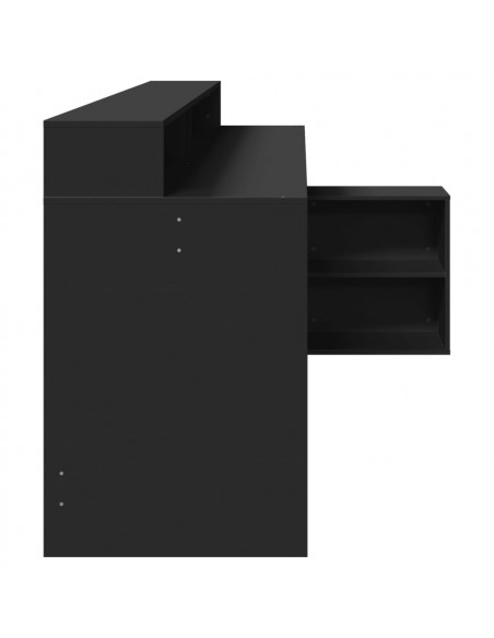 Scrivania con Luci LED Nera 200x104x91 cm in Truciolato
