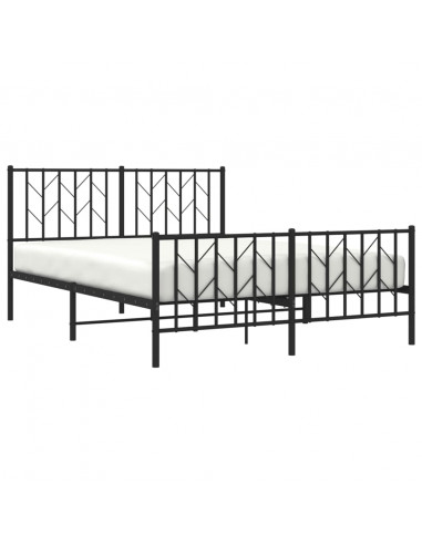 Giroletto con Testiera e Pediera Metallo Nero 140x200 cm