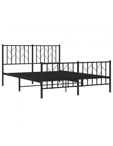 Giroletto con Testiera e Pediera Metallo Nero 140x200 cm
