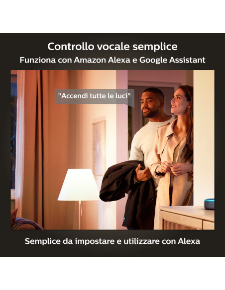 Philips Hue White 4 Lampadine Smart E27 60 W