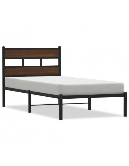 Giroletto senza Materasso con Testiera Rovere Marrone 90x200 cm