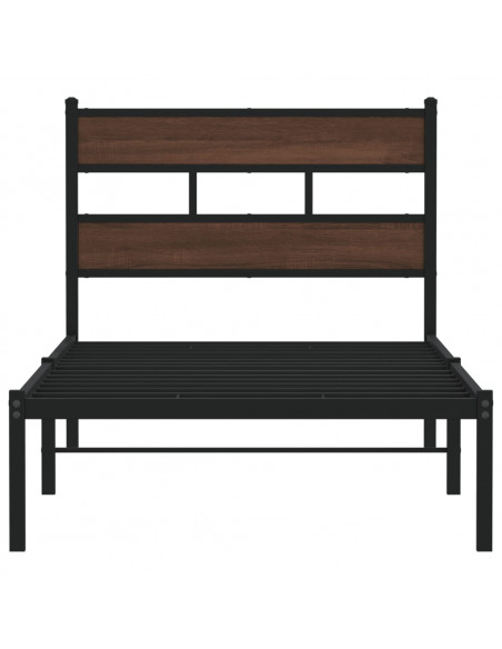 Giroletto senza Materasso con Testiera Rovere Marrone 90x200 cm