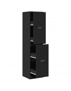 Armadietto da Farmacia Nero 40x41x174,5 cm in Truciolato 2