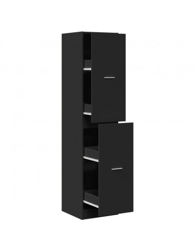 Armadietto da Farmacia Nero 40x41x174,5 cm in Truciolato