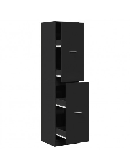 Armadietto da Farmacia Nero 40x41x174,5 cm in Truciolato