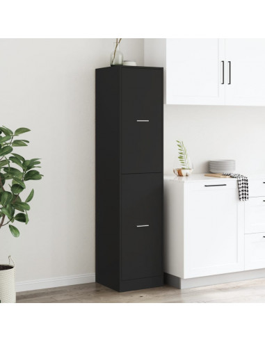 Armadietto da Farmacia Nero 40x41x174,5 cm in Truciolato