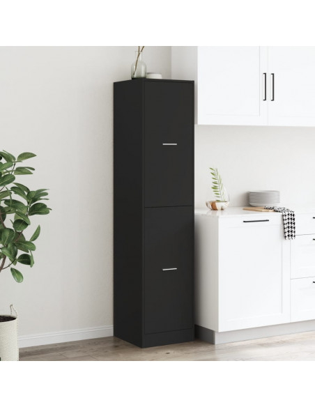 Armadietto da Farmacia Nero 40x41x174,5 cm in Truciolato
