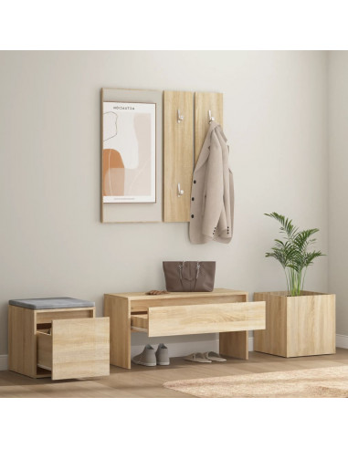 Set di Mobili da Corridoio Rovere Sonoma in Legno Multistrato