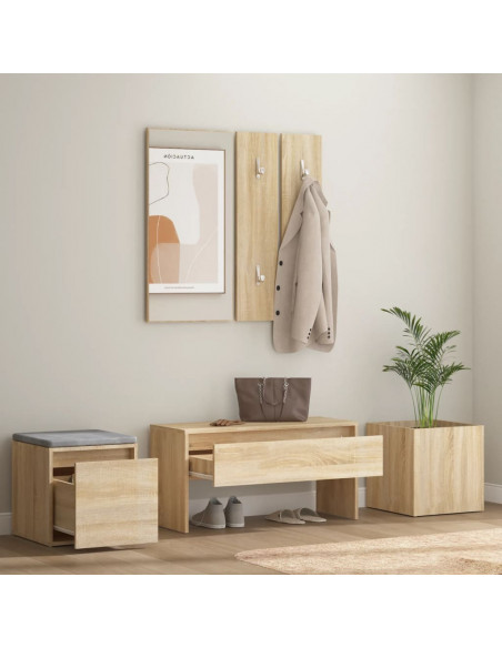 Set di Mobili da Corridoio Rovere Sonoma in Legno Multistrato