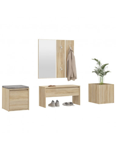 Set di Mobili da Corridoio Rovere Sonoma in Legno Multistrato