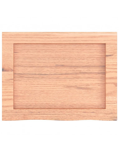 Piano Bagno Marrone 40x30x(2-6) cm Legno Massello Trattato