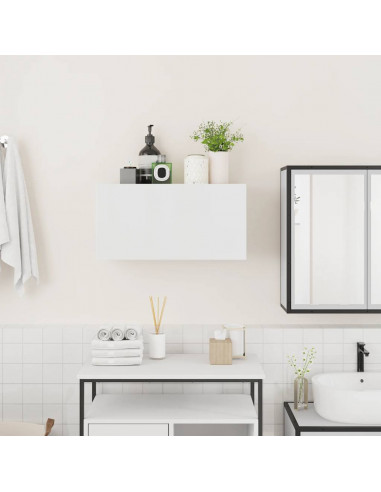 Mobile da Bagno a Parete Bianco 60x25x30cm in Legno Multistrato