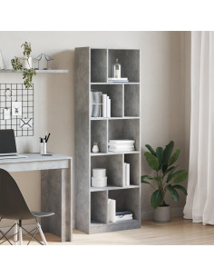 Libreria Grigio Cemento 57x28,5x174 cm in Legno Multistrato 2