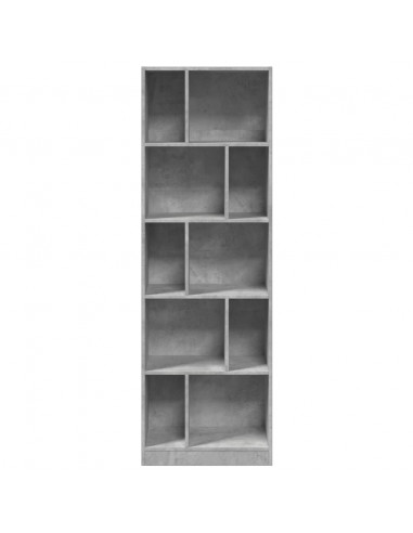 Libreria Grigio Cemento 57x28,5x174 cm in Legno Multistrato