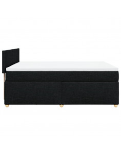 Giroletto a Molle con Materasso Nero 160x200 cm in Tessuto 2