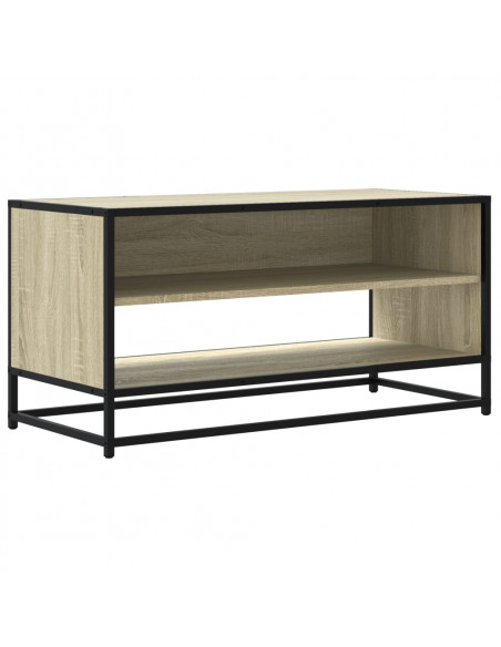 Mobile TV Rovere Sonoma 91x40x46 cm Legno Multistrato e Metallo