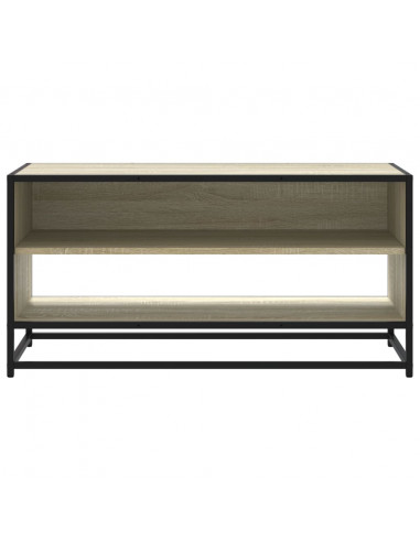 Mobile TV Rovere Sonoma 91x40x46 cm Legno Multistrato e Metallo