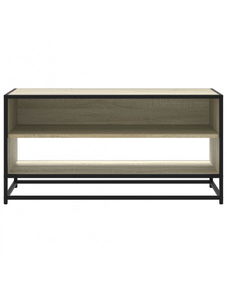 Mobile TV Rovere Sonoma 91x40x46 cm Legno Multistrato e Metallo