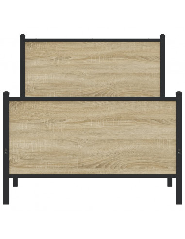 Giroletto con Testiera&Pediera Metallo Rovere Sonoma 90x190 cm