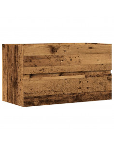 Mobile Pensile da Bagno Legno Antico 80x38,5x45cm in Truciolato 2