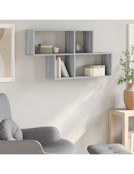 Scaffale a Muro Grigio Sonoma 100x20x53 cm in Legno Multistrato