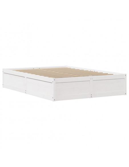 Giroletto senza Materasso Bianco 150x200 cm Legno Massello Pino