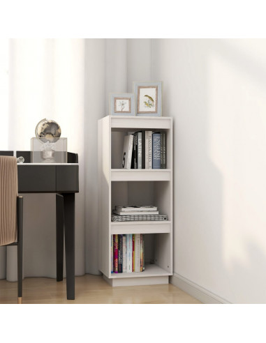 Libreria/Divisorio Bianco 40x35x103cm in Legno Massello di Pino