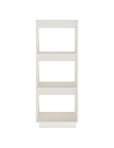 Libreria/Divisorio Bianco 40x35x103cm in Legno Massello di Pino