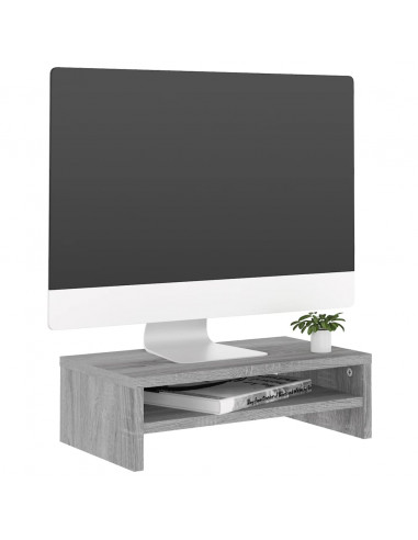 Supporto per Monitor Grigio Sonoma 42x24x13cm Legno Multistrato