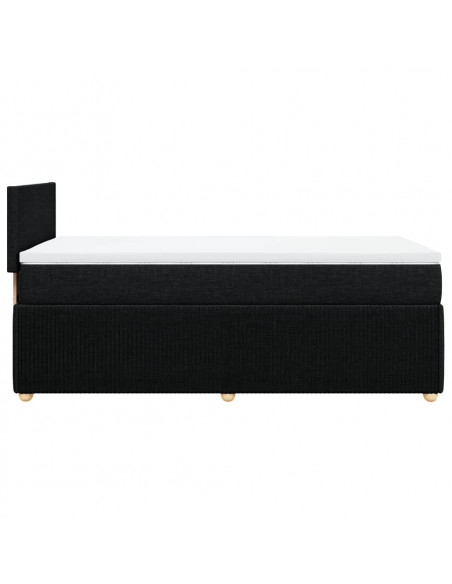 Giroletto a Molle con Materasso Nero 80x200 cm inTessuto