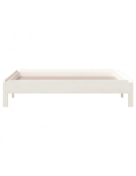 Letto Impilabile Bianco 100x200cm in Legno Massello di Pino