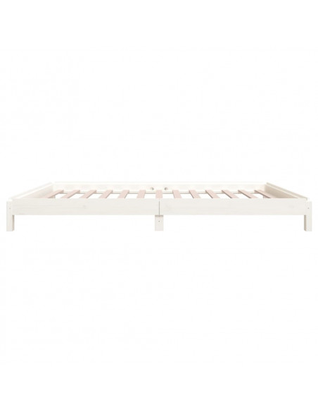 Letto Impilabile Bianco 100x200cm in Legno Massello di Pino